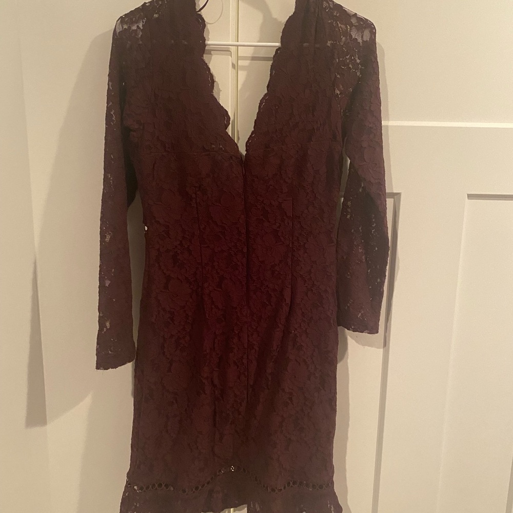 Express Burgundy Lace Dress M